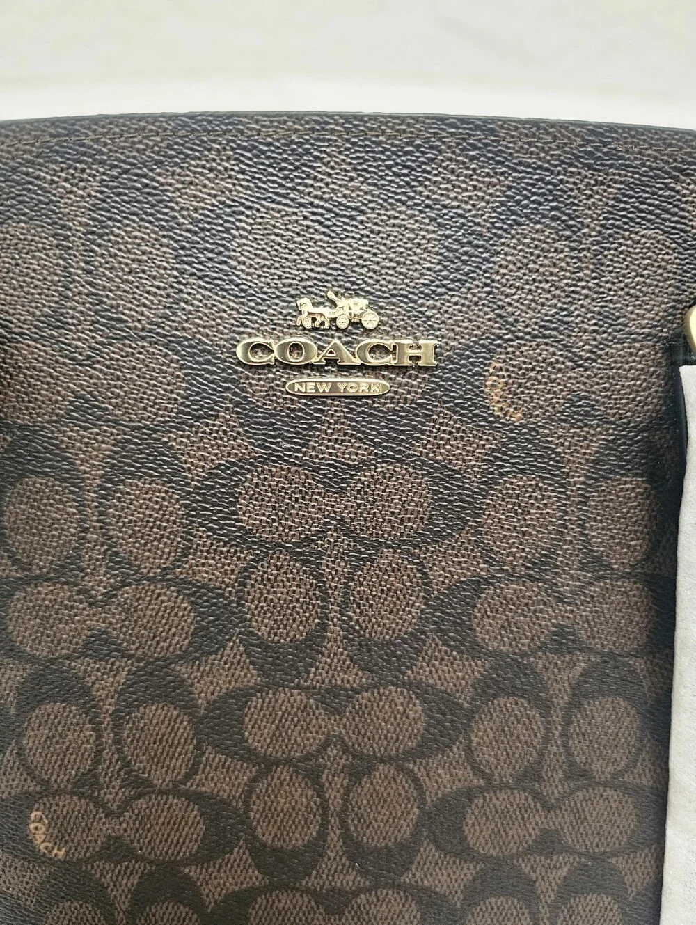 Coach Signature Coated Canvas City Tote / Carryall Bag (Brand New with Defects)